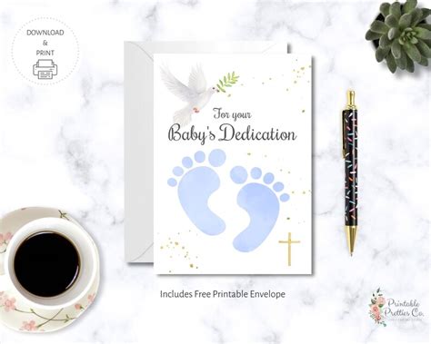 Baby Dedication Card Printable For Boy Christian Card For Etsy