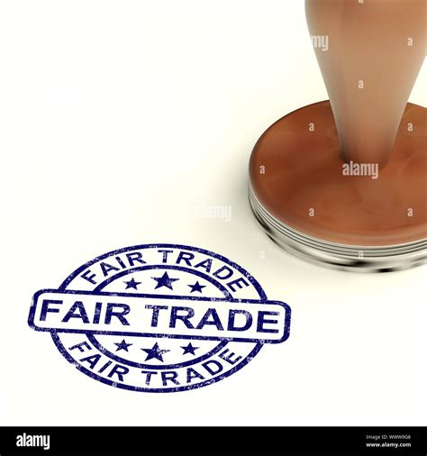 Fair Trade Stamp Shows Ethical Produce Stock Photo Alamy