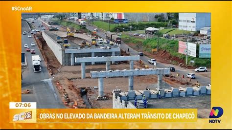 Obras no Elevado da Bandeira em Chapecó implicam em mudanças no