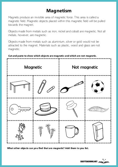 Introduction To Magnets Worksheet Worksheets Library