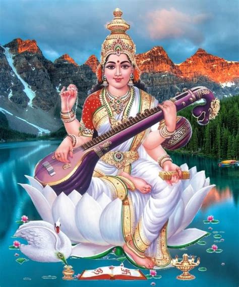 Pin by happy on Jai Mata | Saraswati photo, Saraswati picture, Goddess artwork