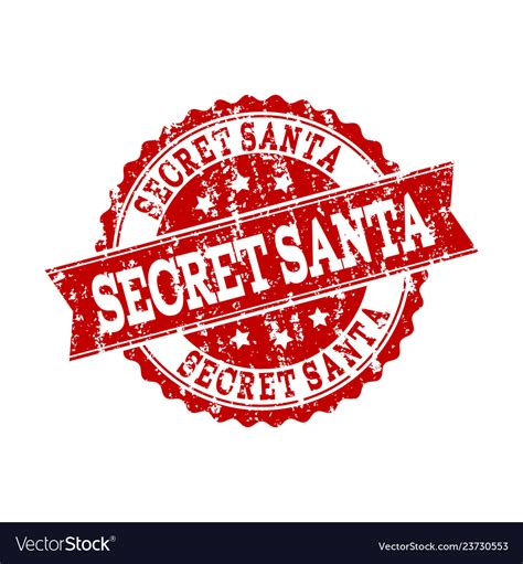 Red Grunge Secret Santa Stamp Seal Watermark Vector Image