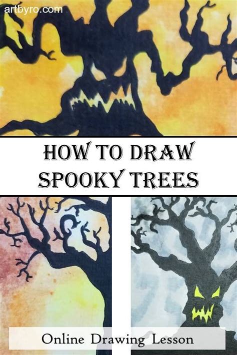 How To Draw Spooky Trees With An Easy Step By Step Drawing Lesson