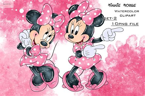 Buy Minnie Mouse Clipart Minnie Watercolor Minnie Watercolor Clipart