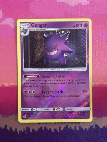 POKEMON CARD GENGAR Crimson Invasion Reverse Holo Rare 38 111 Near Mint