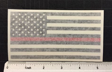 Thin Red Line Flag Vinyl Decal American Flag Black White Etsy