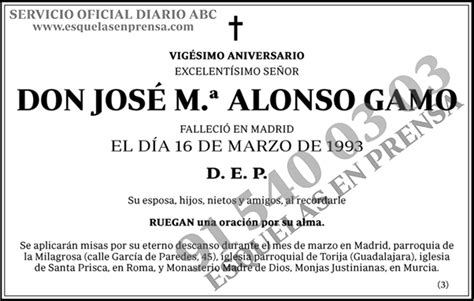 José M ª Alonso Gamo ESQUELAS ABC