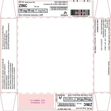 Zinc Chloride Package Insert Prescribing Information