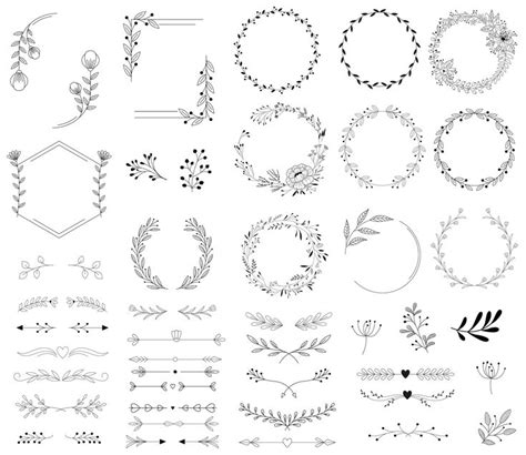 Bundle Svg Guirlande 115 Lot De Couronnes De Fleurs Couronne De