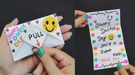 Diy Surprise Massage Card For Doctor S Day Pull Tab Origami Envelope Card Doctor S Day