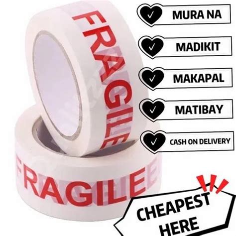 Backing Material Bopp Color White Red Handle With Care Fragile Tape