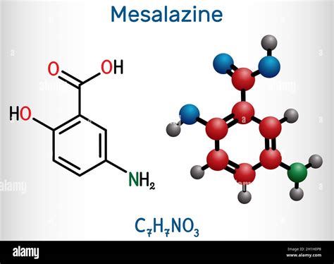 Mesalazine Mesalamine 5 Aminosalicylic Acid Molecule It Is Non