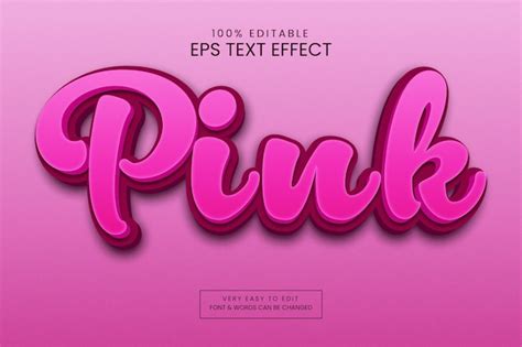 Effet De Style De Texte Vectoriel 3d Rose Vecteur Premium