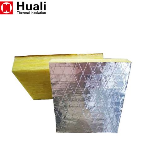 Huali Glass Wool Board With Aluminum Isolation Laine De Verre 80 Mm Glass Wool Board And