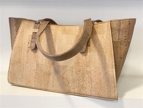 Cork Handbag In Natural And Brown Vegan Cruelty Free Eco Friendly