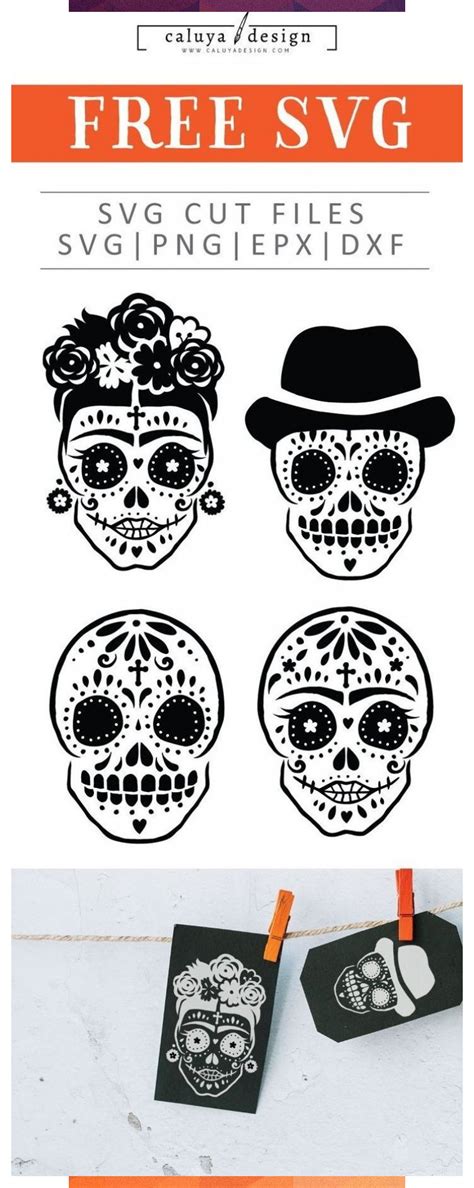 Sugar Skulls Svg File Cutting File Clipart In Svg Eps Dxf Png For