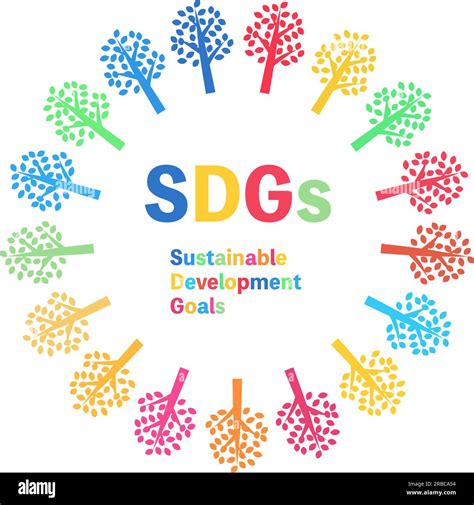 Image Logo Of Colorful Trees And Letters Of Sdgs Vector Illustration Stock Vector Image And Art