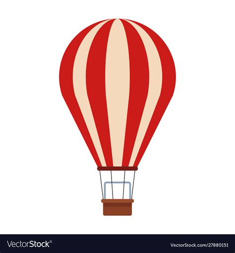 Hot Air Balloon Icon Flat Design Royalty Free Vector Image
