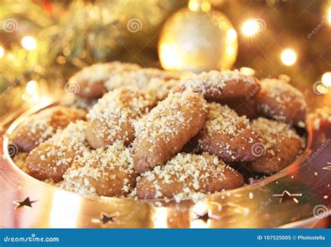 Greek Melomakarona Traditional Christmas Cookies With Honey And Nuts