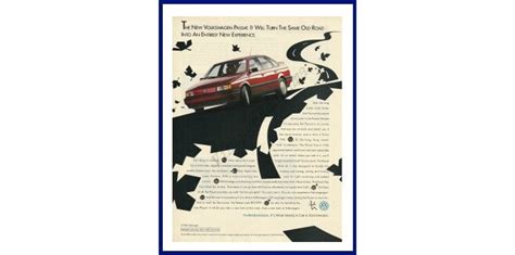 Volkswagen Passat Automobile Original 1990 Vintage Color Print Advertisement… Hanging Canvas