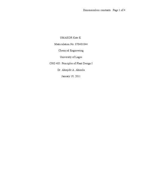 Dimensionless Constants Page 1 of 4 | PDF | Viscosity | Liquids