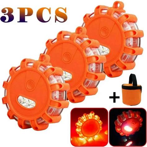 Pcs Set Road Flares Car Emergency Light Help Flash Beacon V Approved