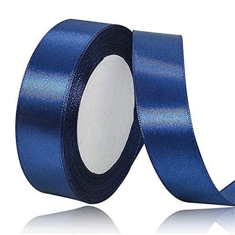 Navy Blue Satin Ribbon 34 Inches X 25 Yards Solid Color Fabric Ribbon