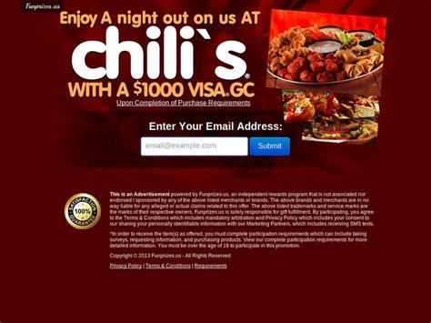 Get A Chili S Gift Card With Participation Coach Gift Card Gift