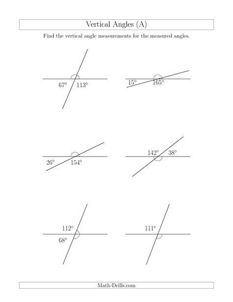 15 Geometry Vertical Angles Worksheet / worksheeto.com