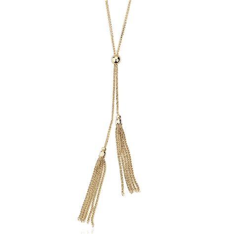 Long Tassel Lariat Necklace In 14k Yellow Gold 30 Blue Nile