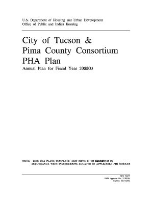 Fillable Online Hud City Of Tucson Pima County Consortium PHA Plan