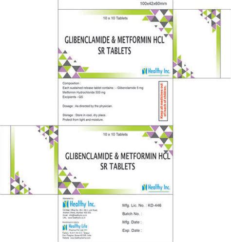 Glibenclamide Mg Metformin Hydrochloride Sr Mg Tablets At Best