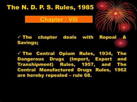 NDPS Rules Ppt Narcotic Drugs And Psychotropic Substances Act 1985 PPT