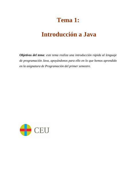 PDF Tema 1 Introducción a Java cartagena99 Java pdf múltiple