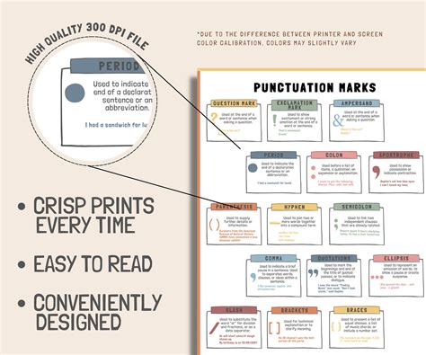 15 Punctuation Marks Handout Elementary Middle School Ela Resource