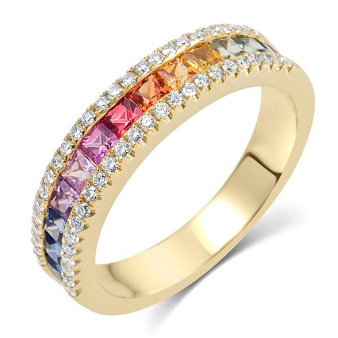 Samba Rainbow Sapphire And Diamond Ring Pravins