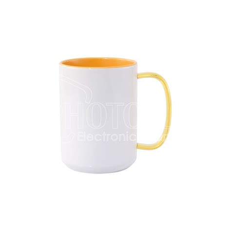 Oz Sublimation Inside Handle Colored Ceramic Mug With Glass