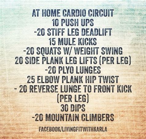 Pin By Karla Yetter On Workin It Out Cardio At Home Cardio Circuit