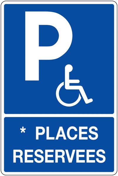 Panneau PVC Parking Places handicapés réservées Signals