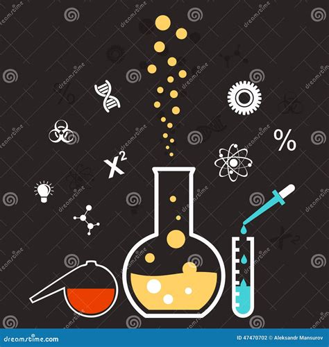 Chemische Reaktion Vektor Abbildung Illustration Von Glas 47470702