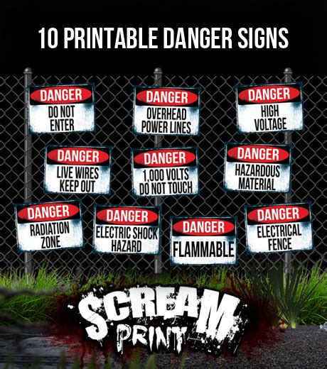 10 Printable Danger Signs – Download – Print – Decorate – Spookteek