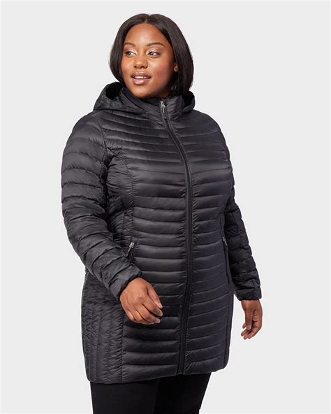 Womens Plus Size Ultra Light Down Long Packable Jacket 32 Degrees