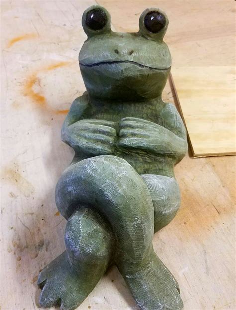 Whimsical Frogs Chainsaw Carved By Carving Dreams Carving Board