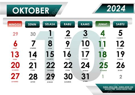 Kalender Oktober Bersamaan Dengan Tanggal Merah Hari Raya Jawa Dan