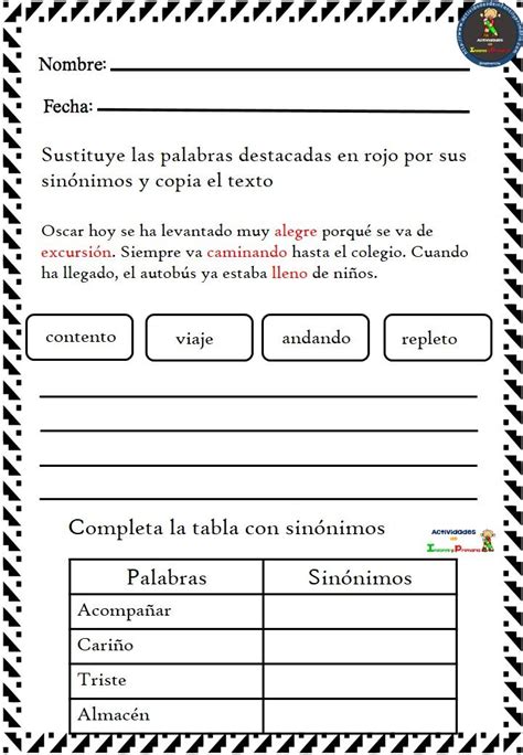 Repasamos Sinónimos Y Antónimos En 3º De Primaria 5 662 Sinónimos y