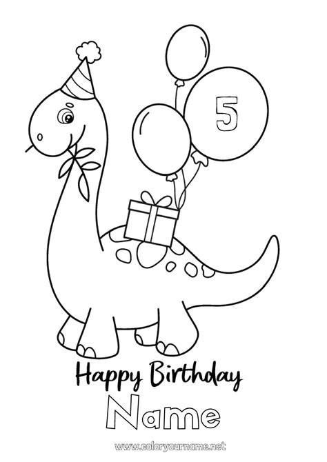 Coloring Page No 794 Gifts Birthday Dinosaurs