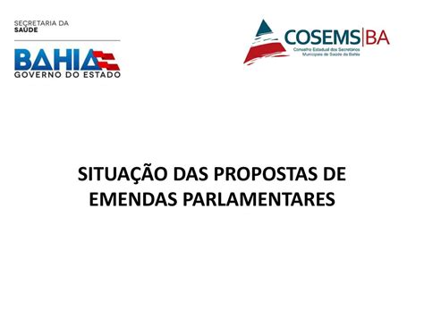 SituaÇÃo Das Propostas De Emendas Parlamentares Ppt Carregar