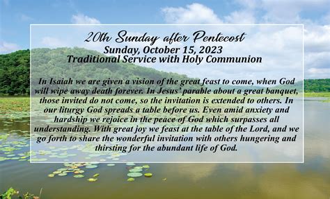 Streamed Worship Service Th Sunday After Pentecost Trinity