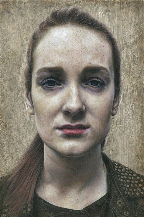 Ac Umbra Steve Caldwell Acrylic On Board {contemporary Figurative Realism Art Female Head