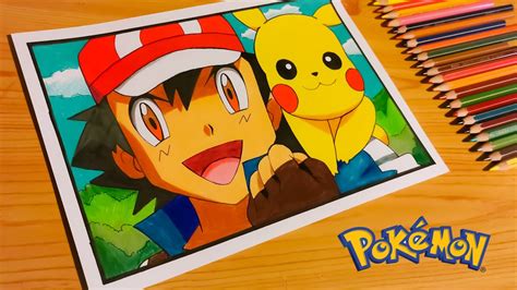 Dibujando A Ash Y Pikachu YouTube